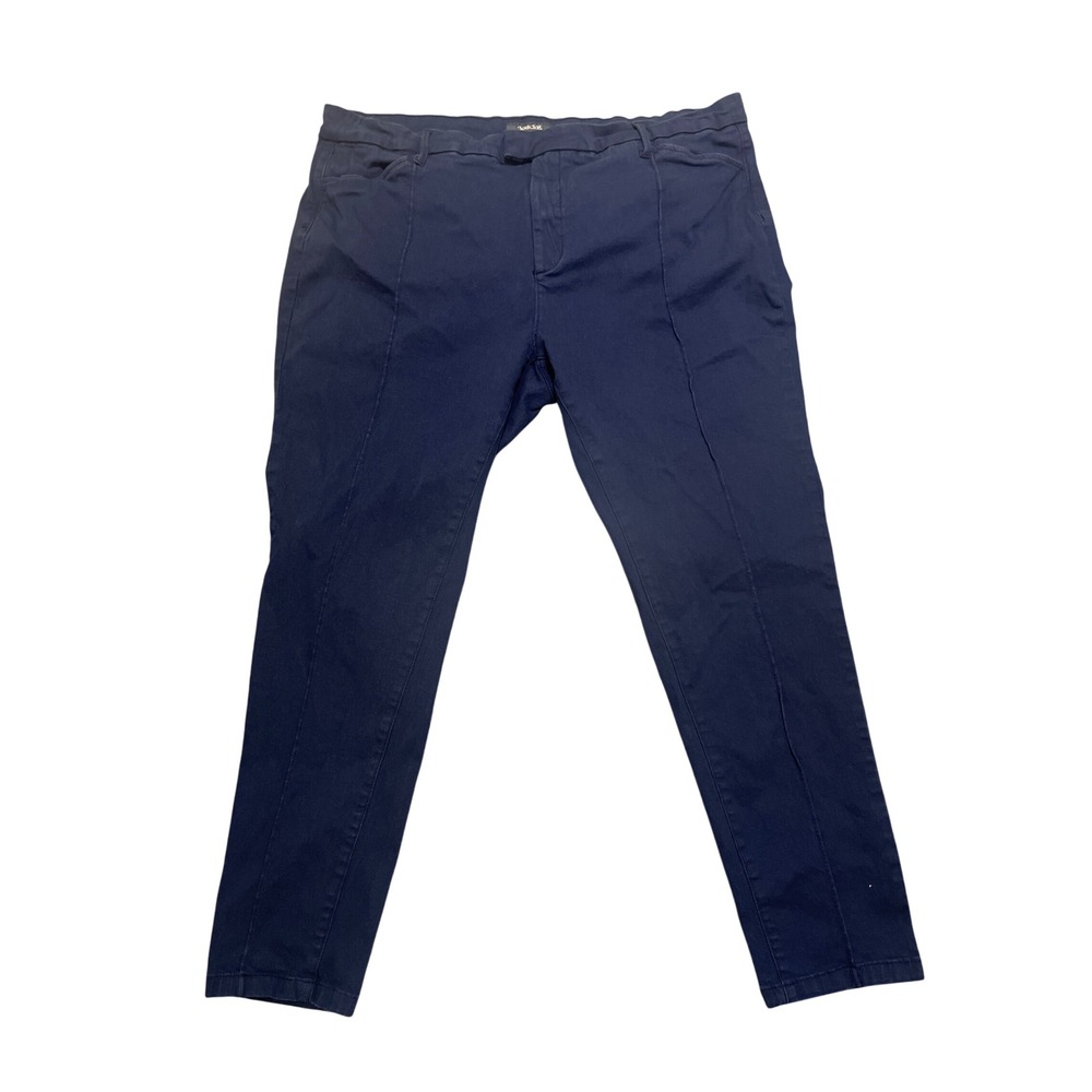 ModCloth Pants Women's Size 24 Navy Blue Cropped Cotton Spandex Blend Trouser